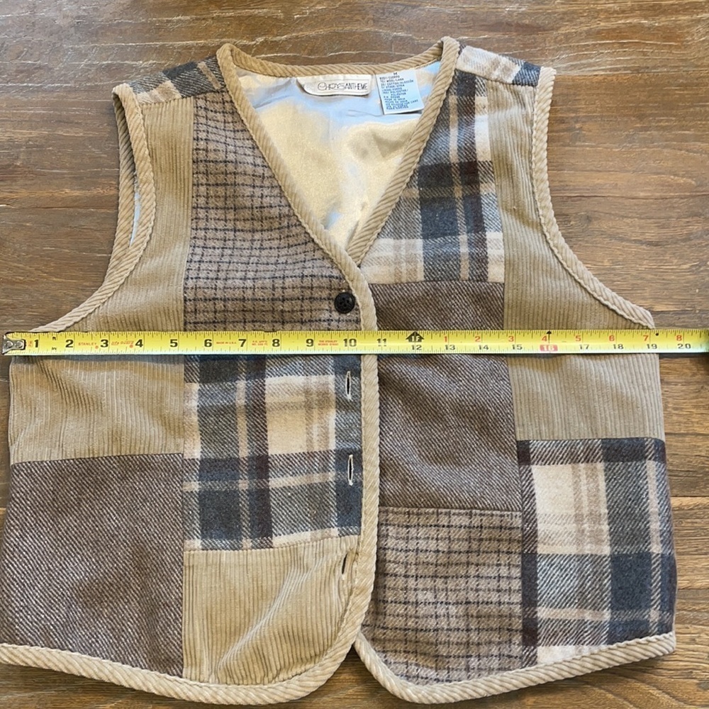 Vintage Wool and Corduroy Patchwork Vest - Picture 11 of 13
